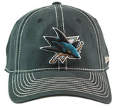 San Jose Sharks Reebok Relaxed Fit Contrast Black Flex Fit NHL Hat L/XL